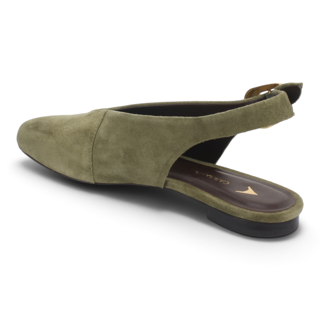 Carrano Dolce Leather Suede Slingback Flat - Herb