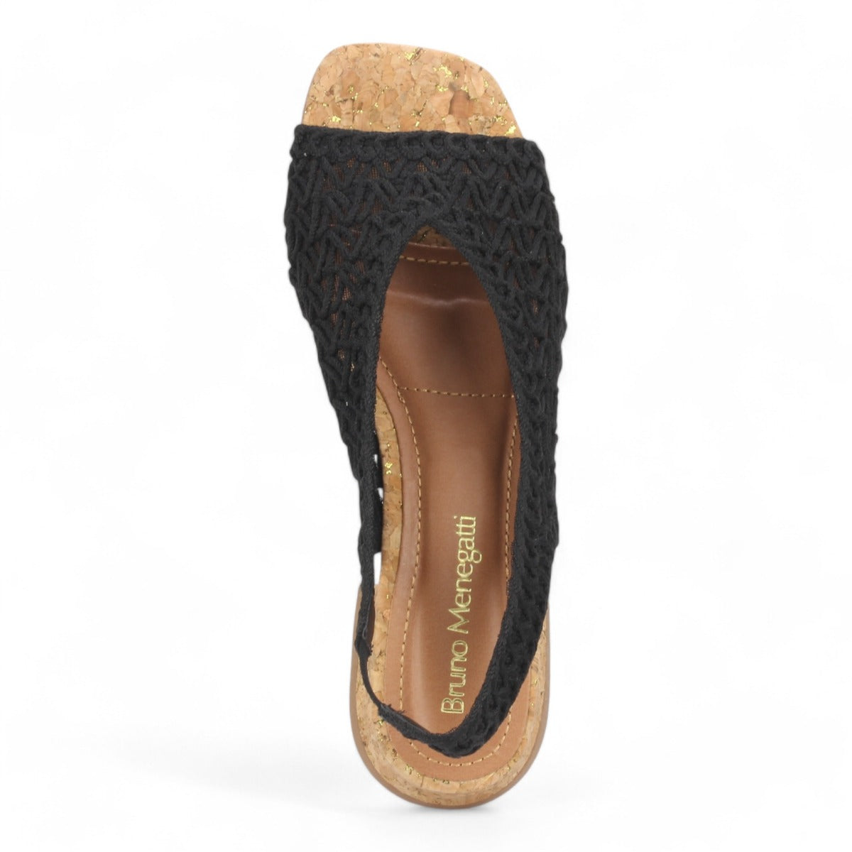 Bruno Menegatti Audra Crochet Woven Slingback - Black