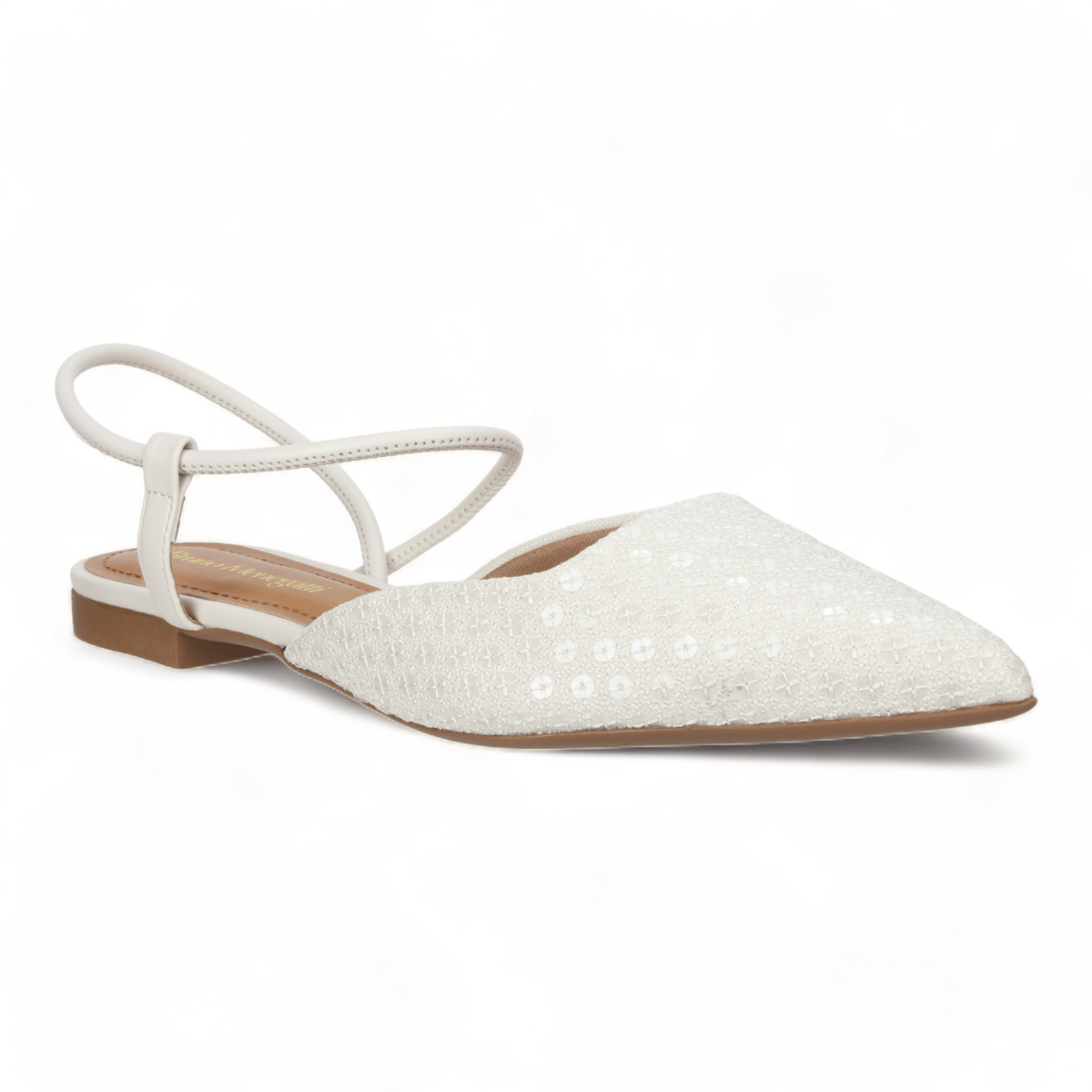 Bruno Menegatti Chantel Embellished Flats - Off White