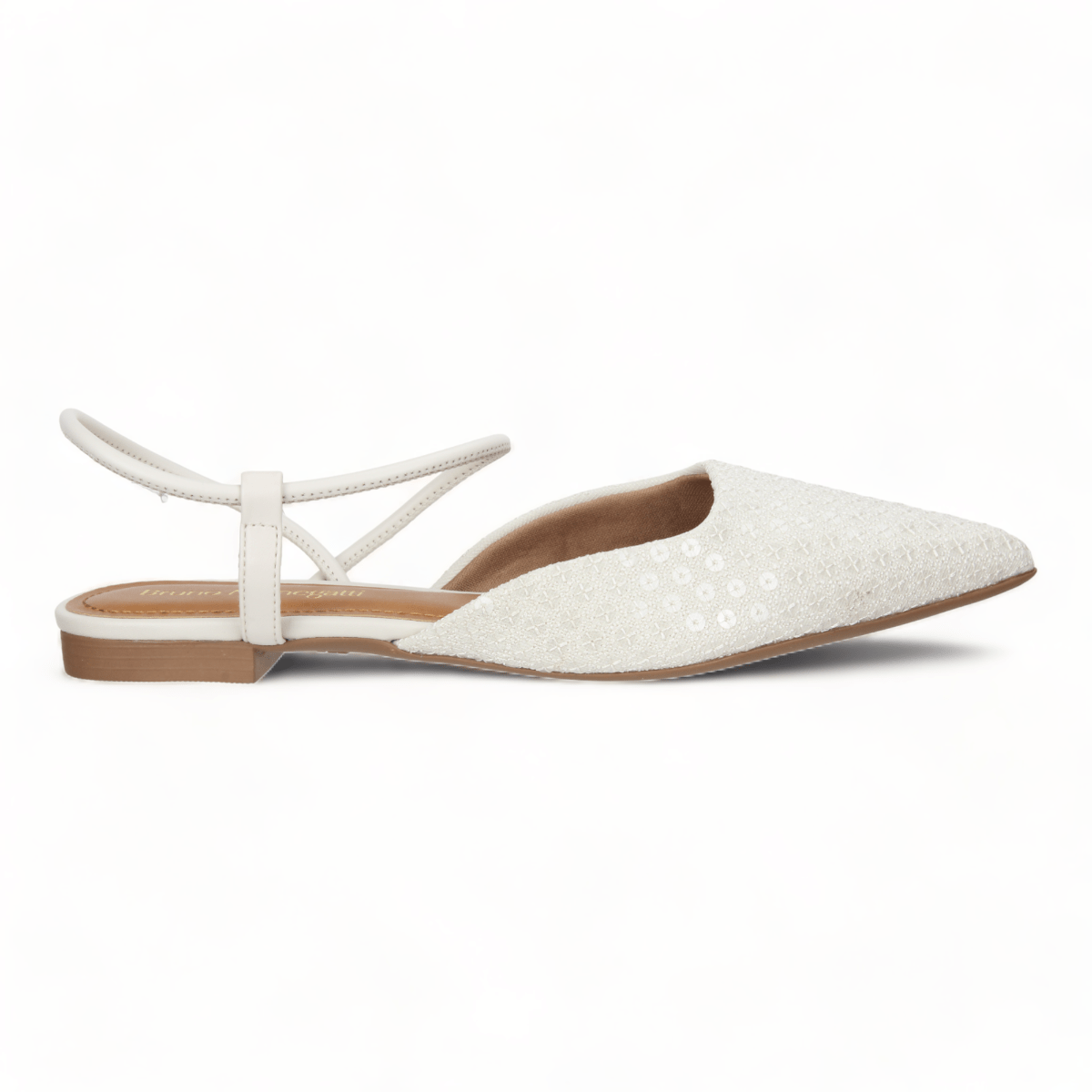 Bruno Menegatti Chantel Embellished Flats - Off White