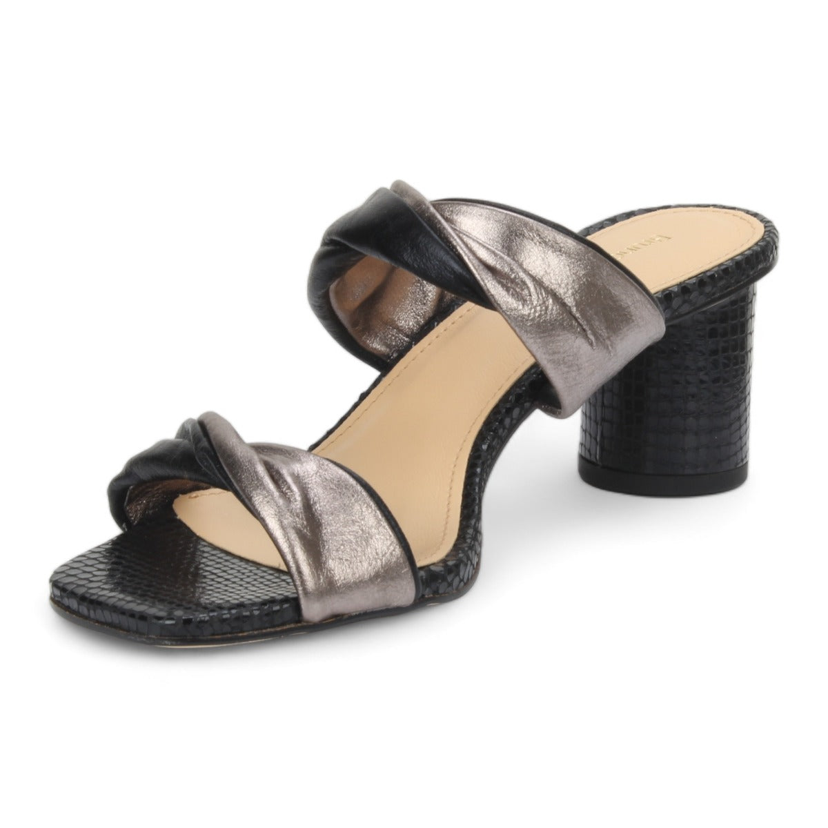 Bruno Menegatti Diana Heeled Slide Sandal - Black Onyx