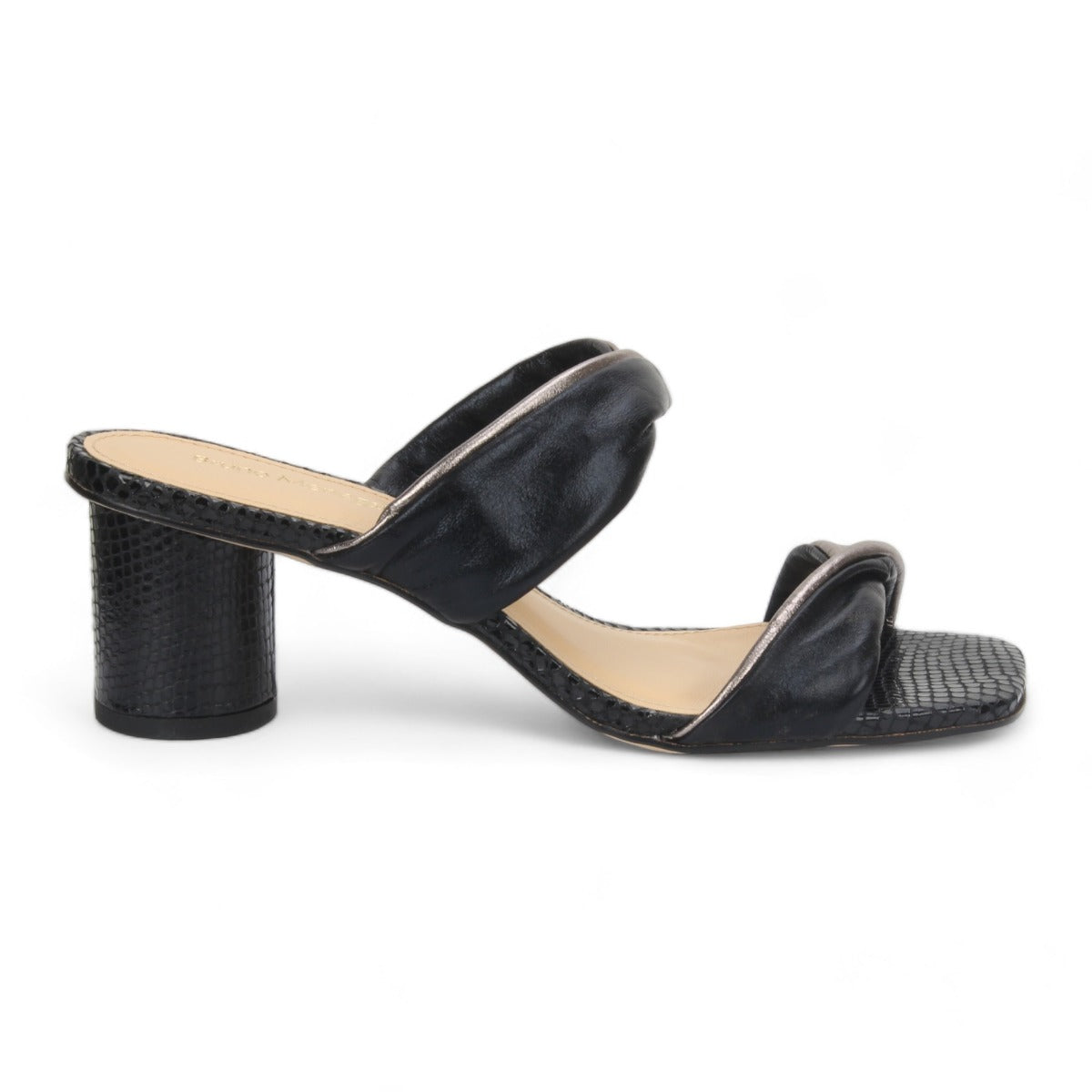Bruno Menegatti Diana Heeled Slide Sandal - Black Onyx