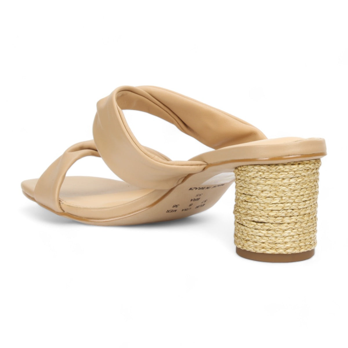 Bruno Menegatti Diana Heeled Slide Sandal - Nude Rope Heel