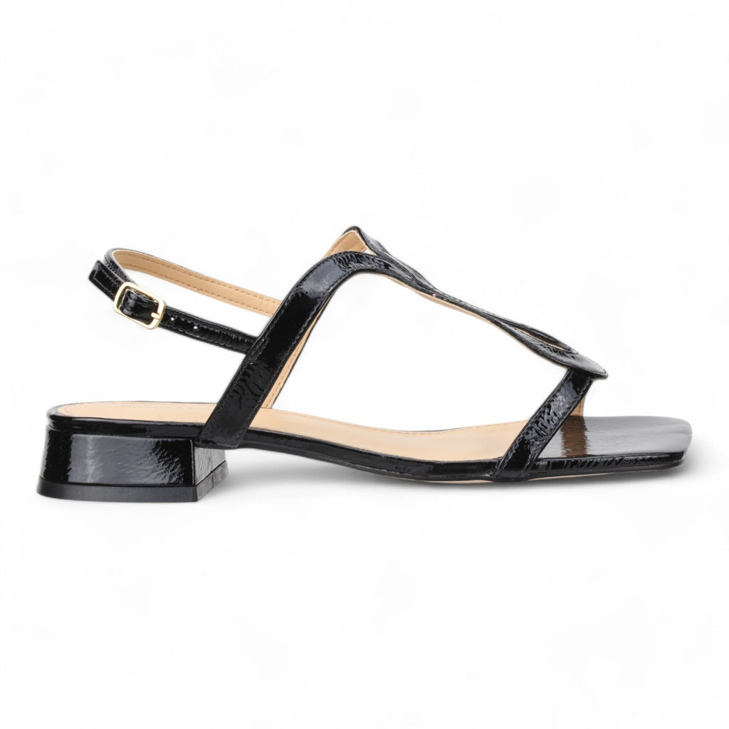 Bruno Menegatti Dina Patent Leather Sandals - Black