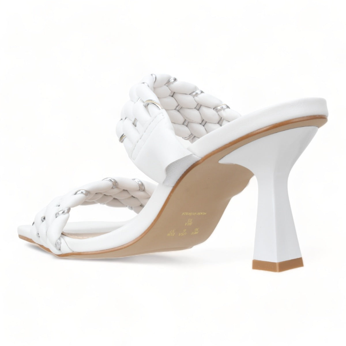 Bruno Menegatti Dolce Leather Mule Sandal - White Silver