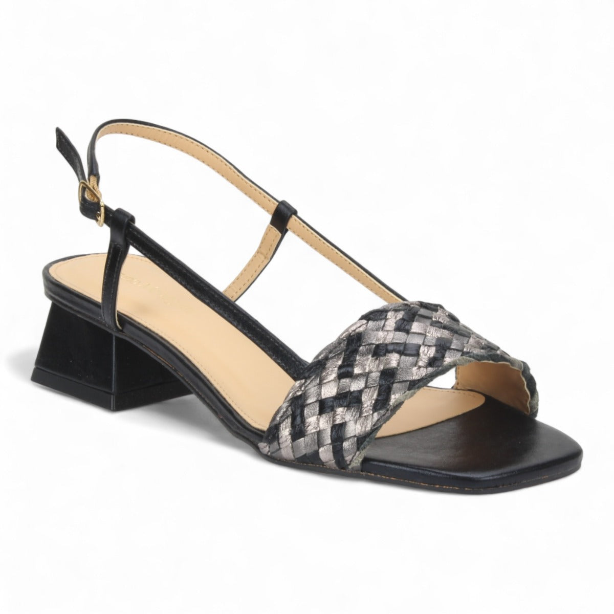 Bruno Menegatti Kimberly Leather Slingback Sandals - Black Carbon