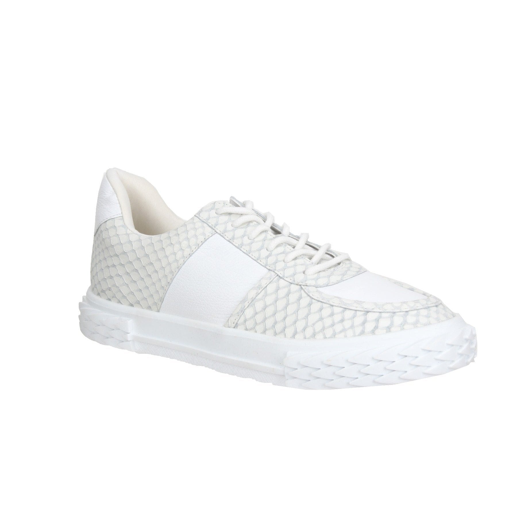 Bruno Menegatti Novah Snake Embossed Sneakers - White
