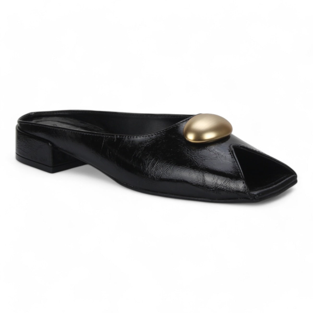 Bruno Menegatti Orly Peep toe Mule Patent Leather - Black