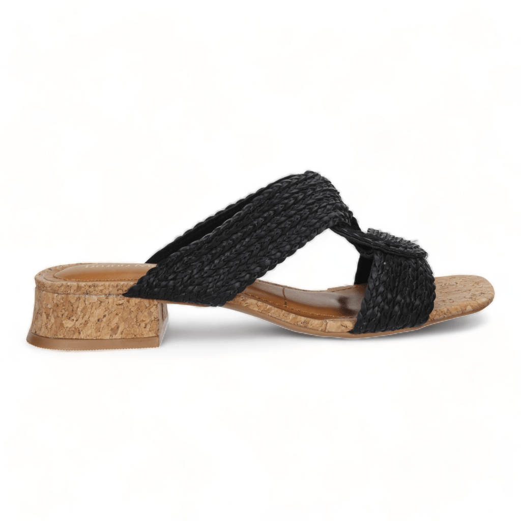 Bruno Menegatti Verina Sandals Straw/Cork - Black