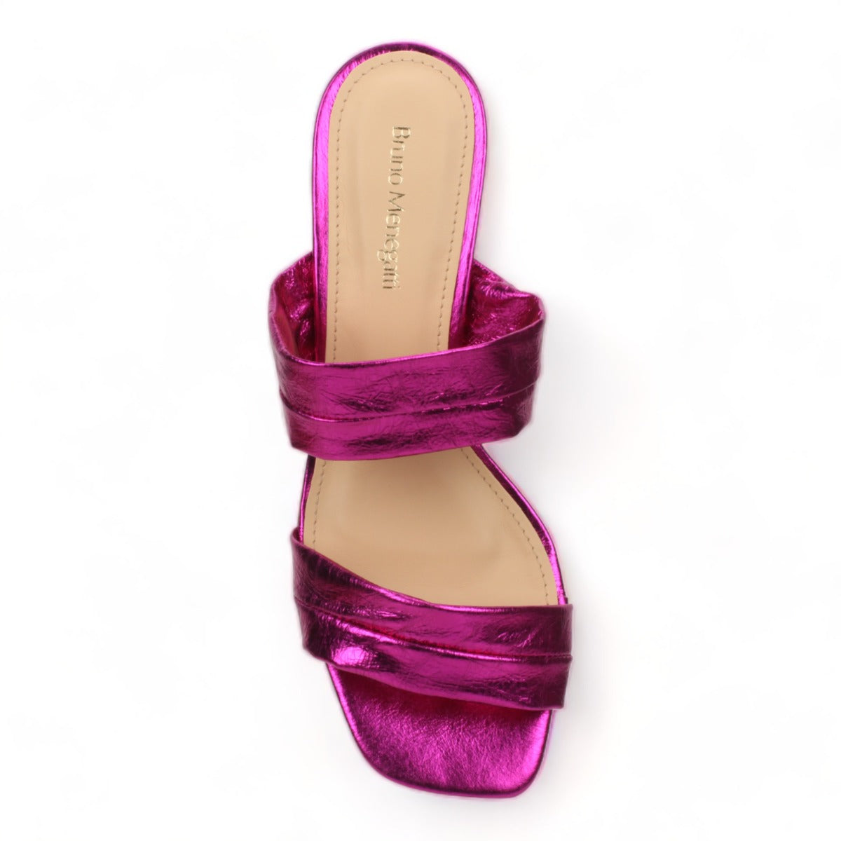 Bruno Menegatti Victoria Leather Slide Sandal - Hot Pink Leather Heel
