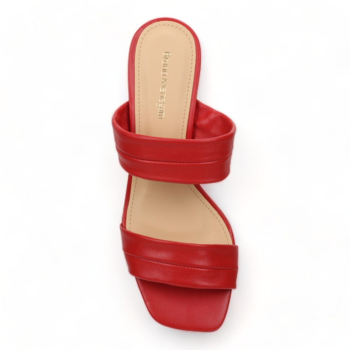Bruno Menegatti Victoria Leather Slide Sandal - Red Leather Heel
