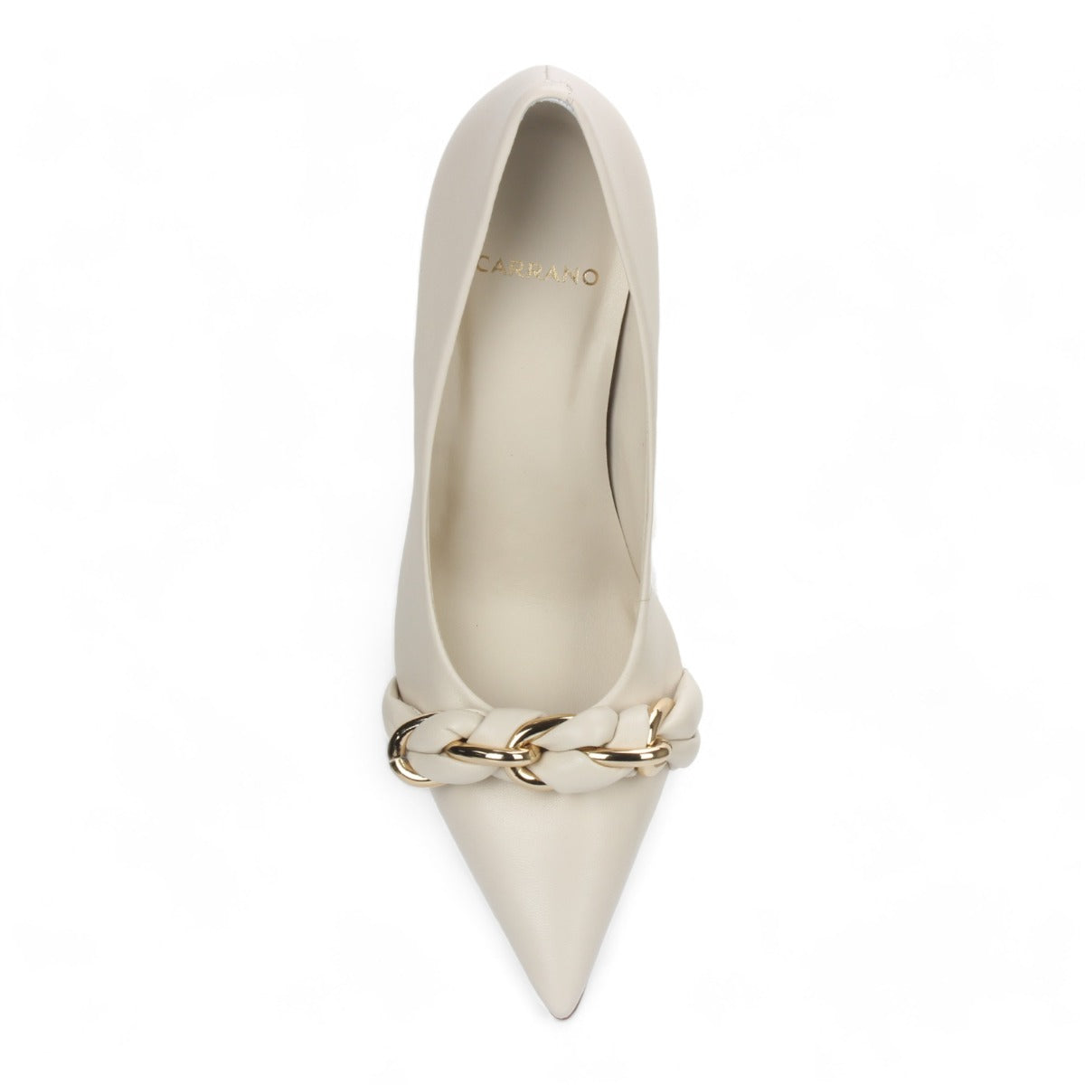 Carrano Embellished Dress Leather Pump - Latte