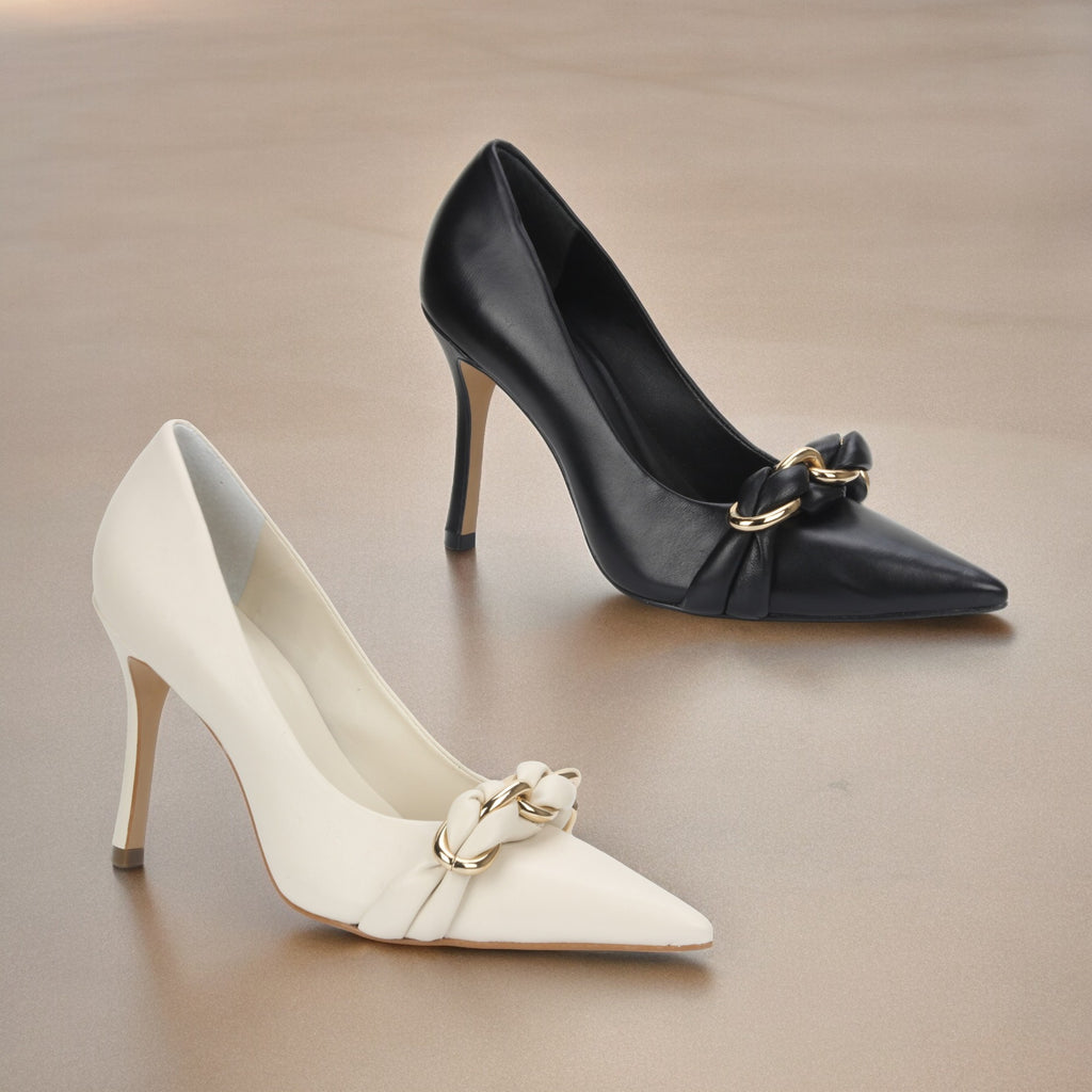 Carrano Embellished Dress Leather Pump - Latte