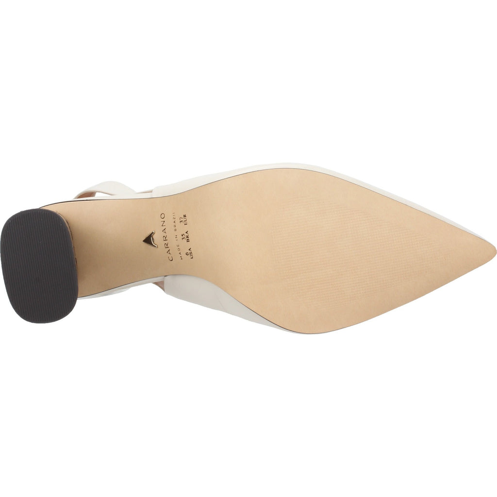 Carrano Genesis Leather Slingback Pump Wooden Heel-Mascarpone