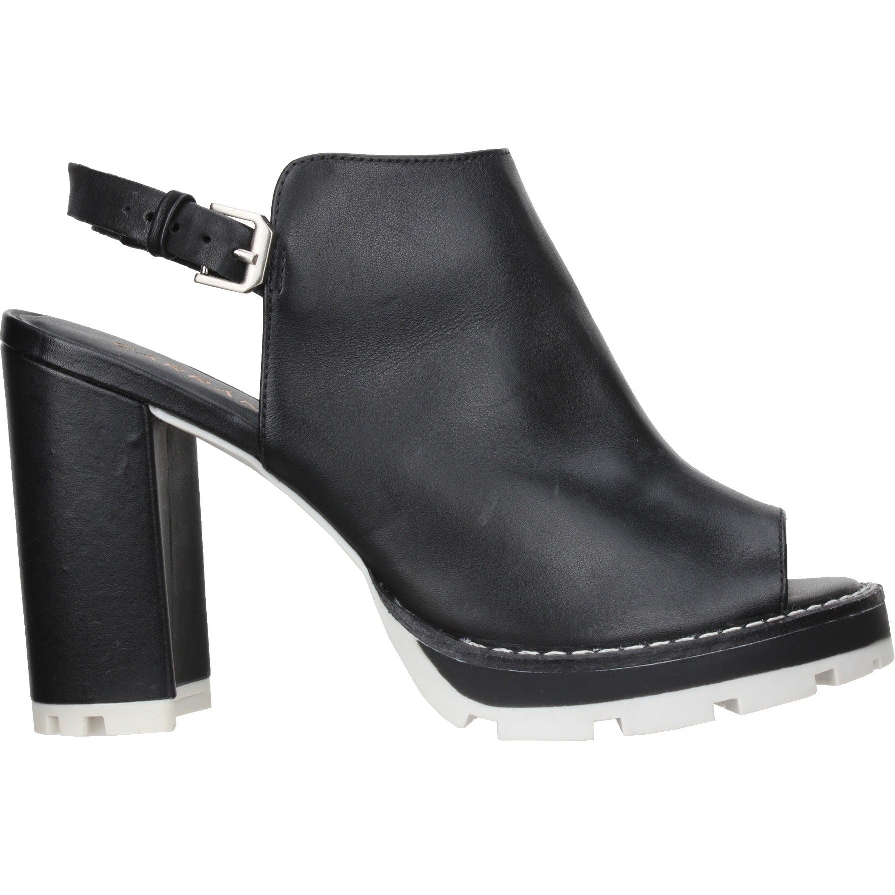 Carrano Luna Leather Tractor Sandal - Black/Ice