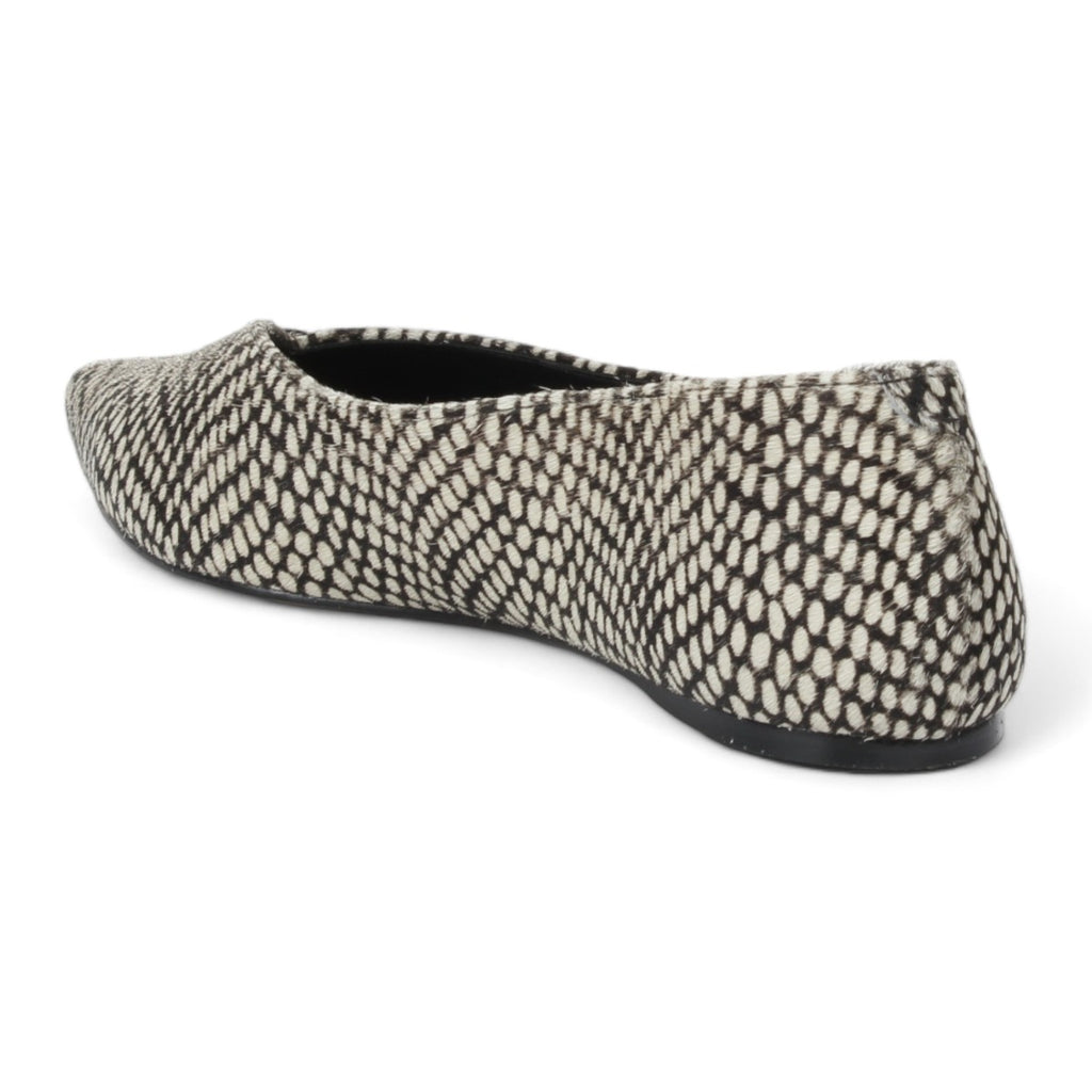 Carrano Megan Leather Flat - Calf Hair Black/White