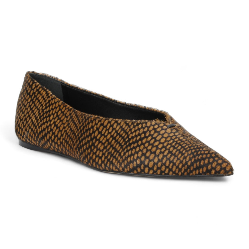 Carrano Megan Leather Flat - Calf Hair Caramel