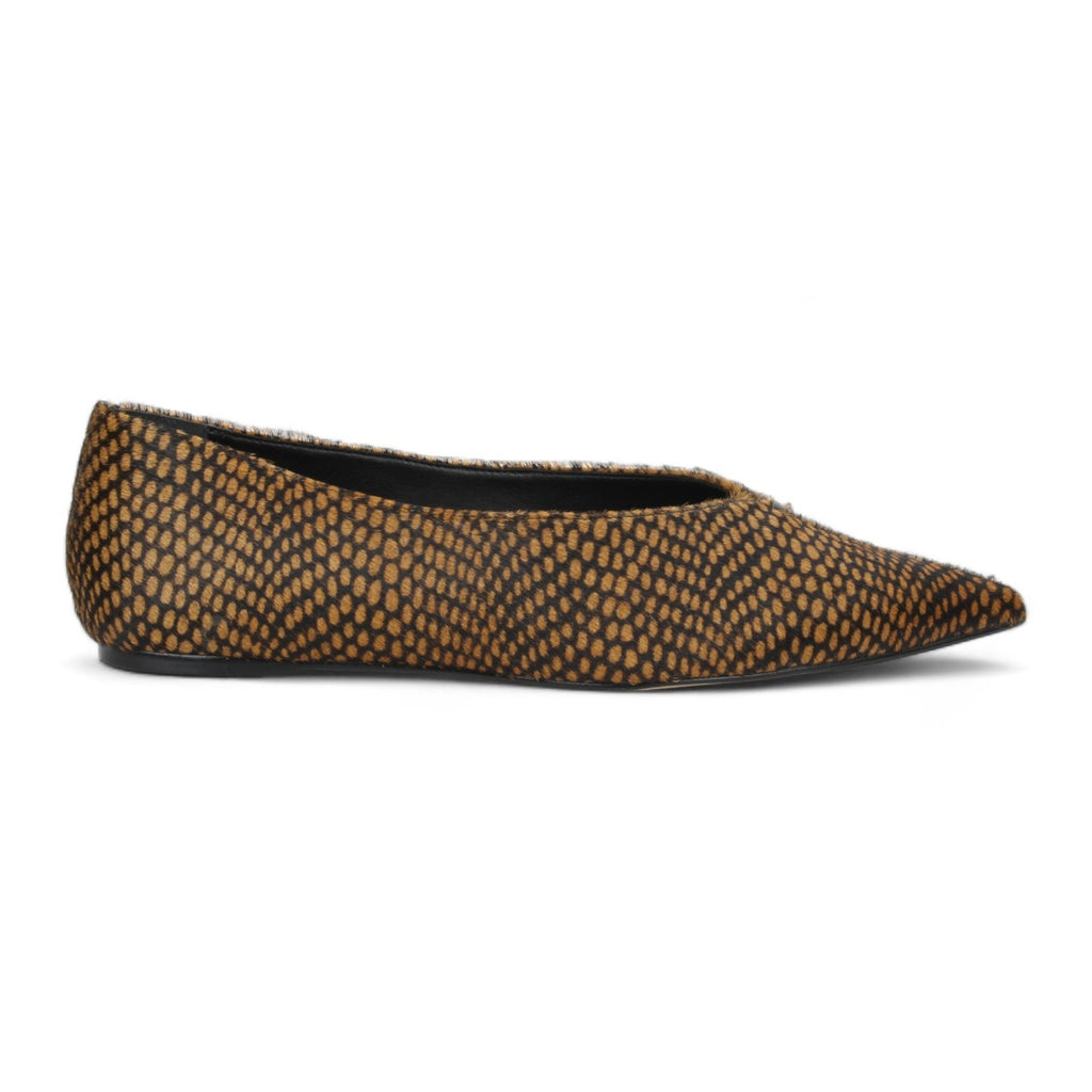 Carrano Megan Leather Flat - Calf Hair Caramel