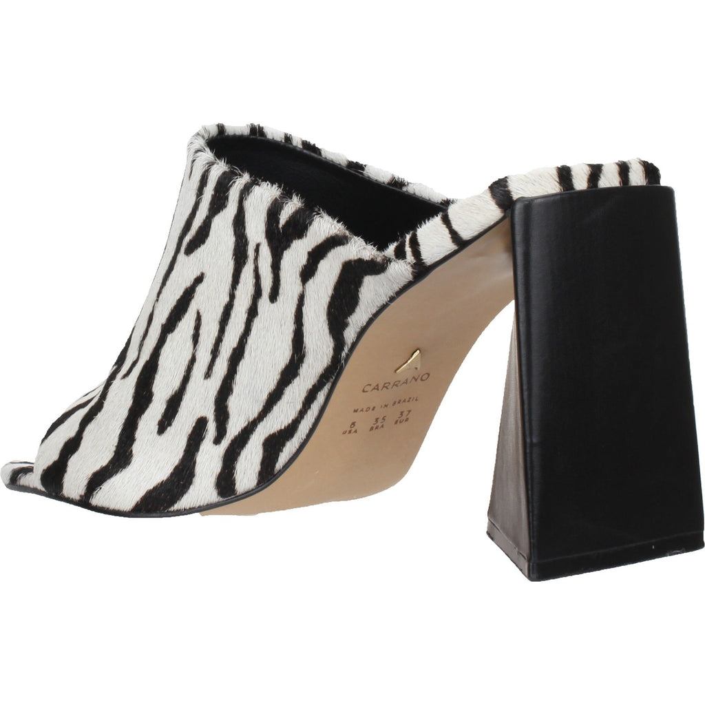 Carrano Mila Leather Slide Sandal - Zebra