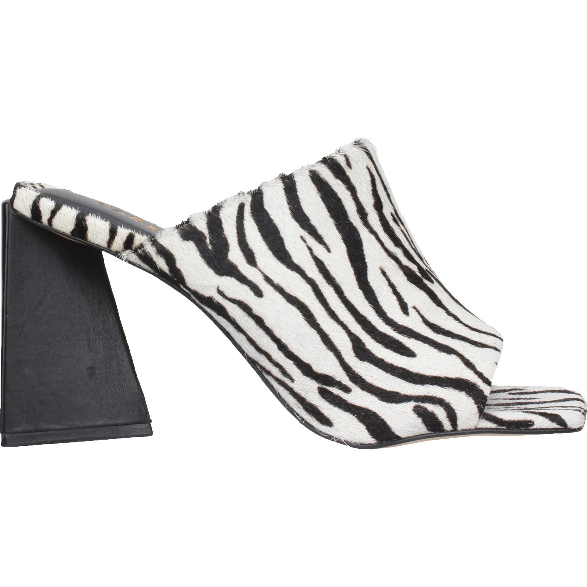 Carrano Mila Leather Slide Sandal - Zebra