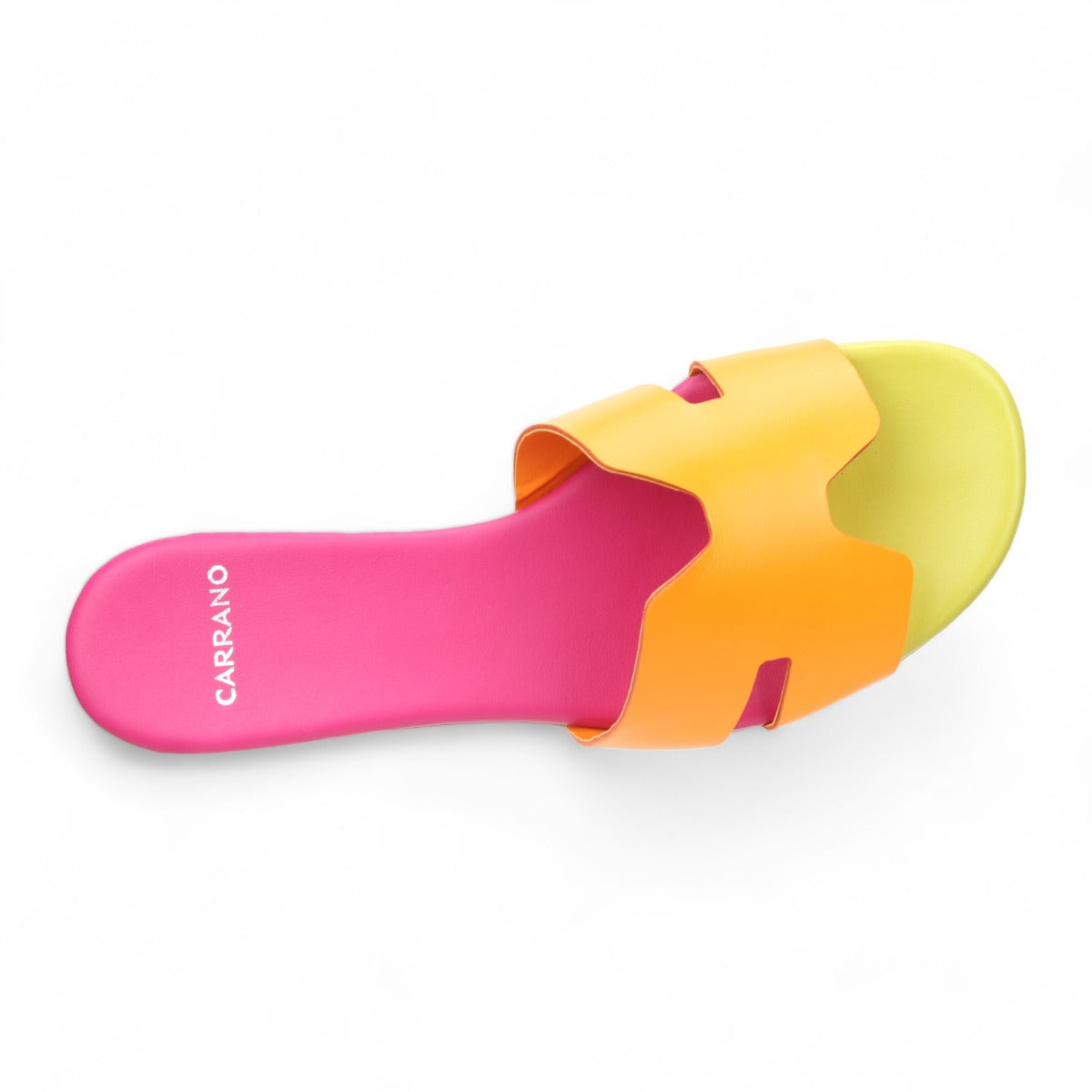 Carrano Nayeli Leather Slide Sandal - Multi-Tangerine