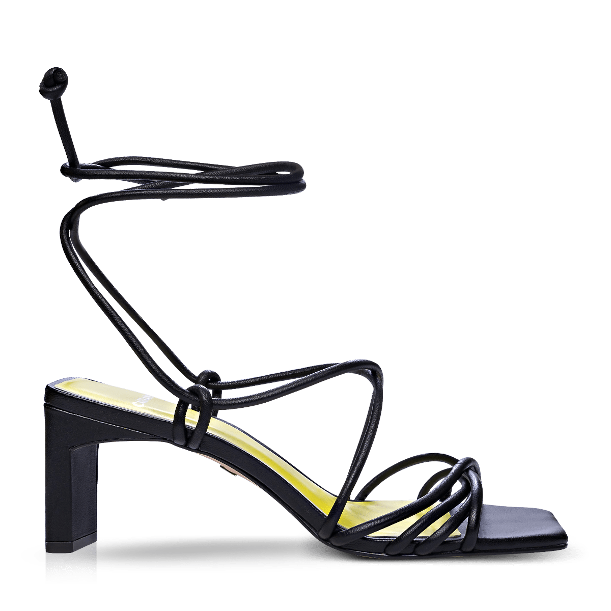 Carrano Penelope Lace Up Leather Dress Sandal-Black