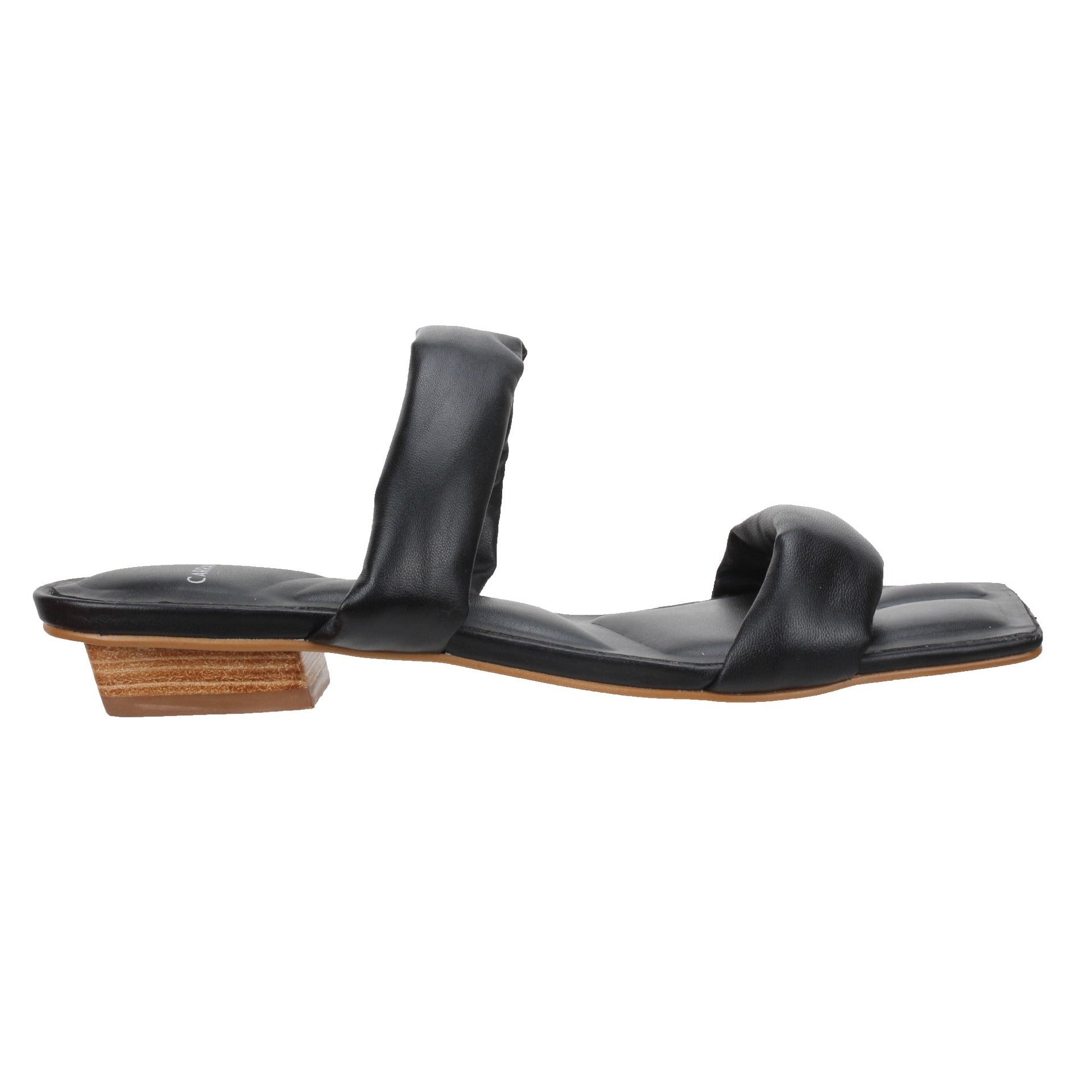 Carrano Phoebe Leather Slide Sandal- Black