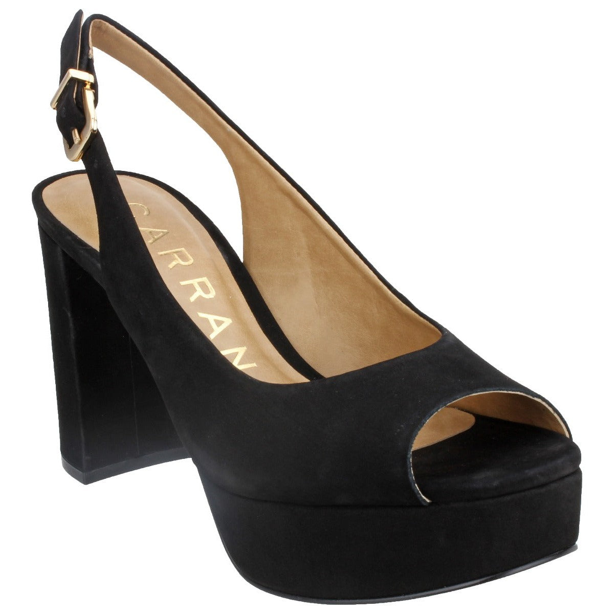 Carrano Selina Platform Slingback - Black