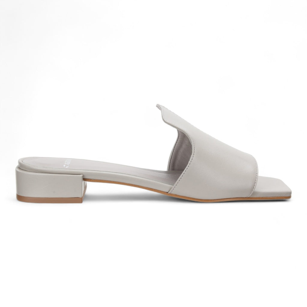 Carrano Slide Leather Sandal - Gray