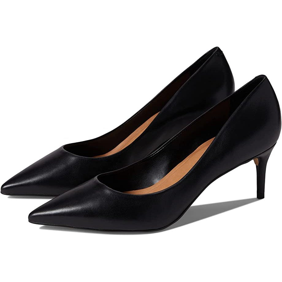 Carrano Valentina Pointed-Toe Leather Pumps-Black