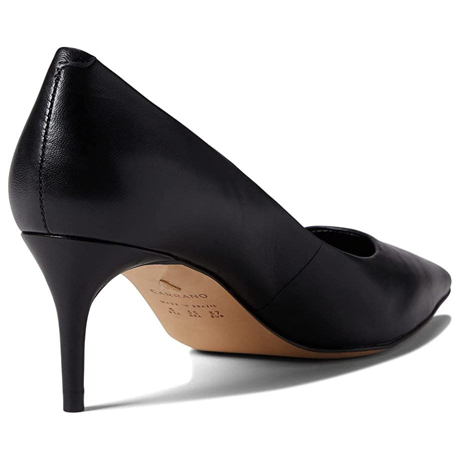 Carrano Valentina Pointed-Toe Leather Pumps-Black