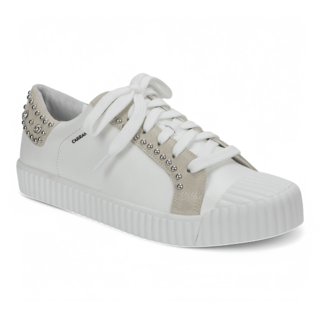 Carrano Women's Leather Suede Sneakers - White