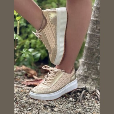 Love Rio Avery Embossed Sneakers - Gold