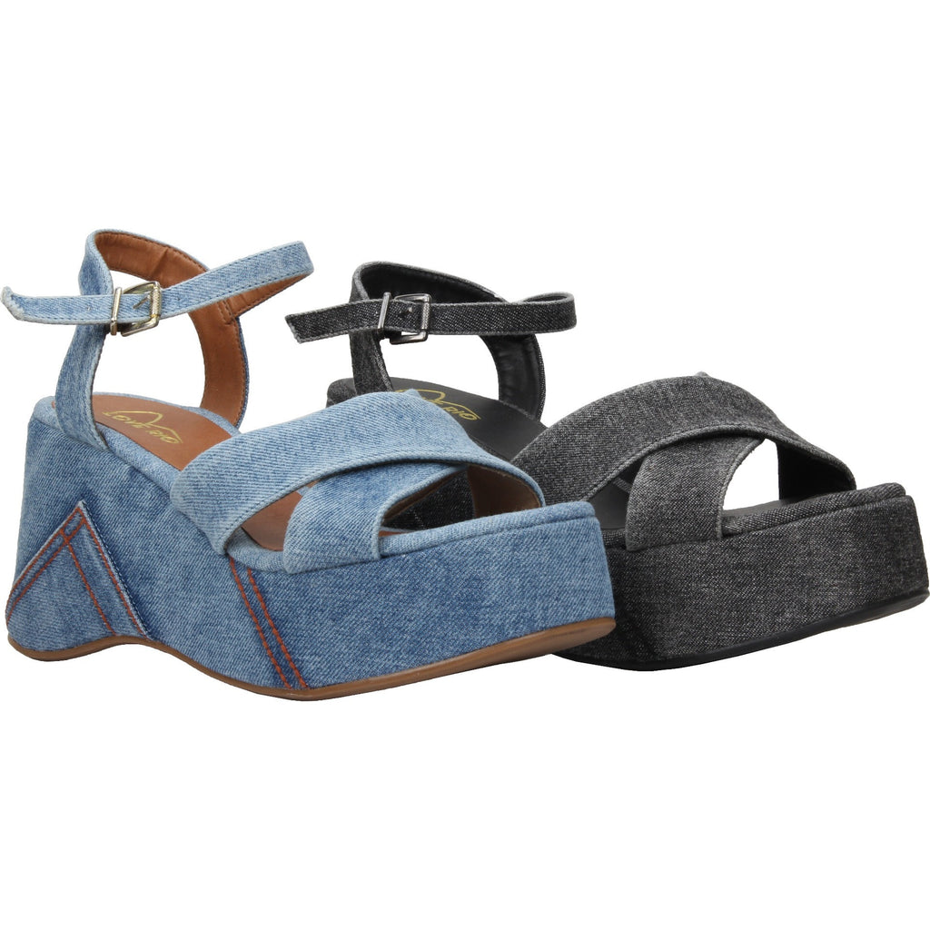 Love Rio Jeena Platform Sandal - Black Denim