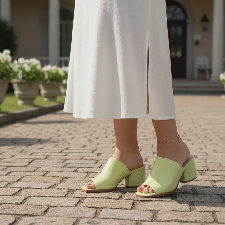 Bruno Menegatti Norah Leather Mule Sandal - Citrus