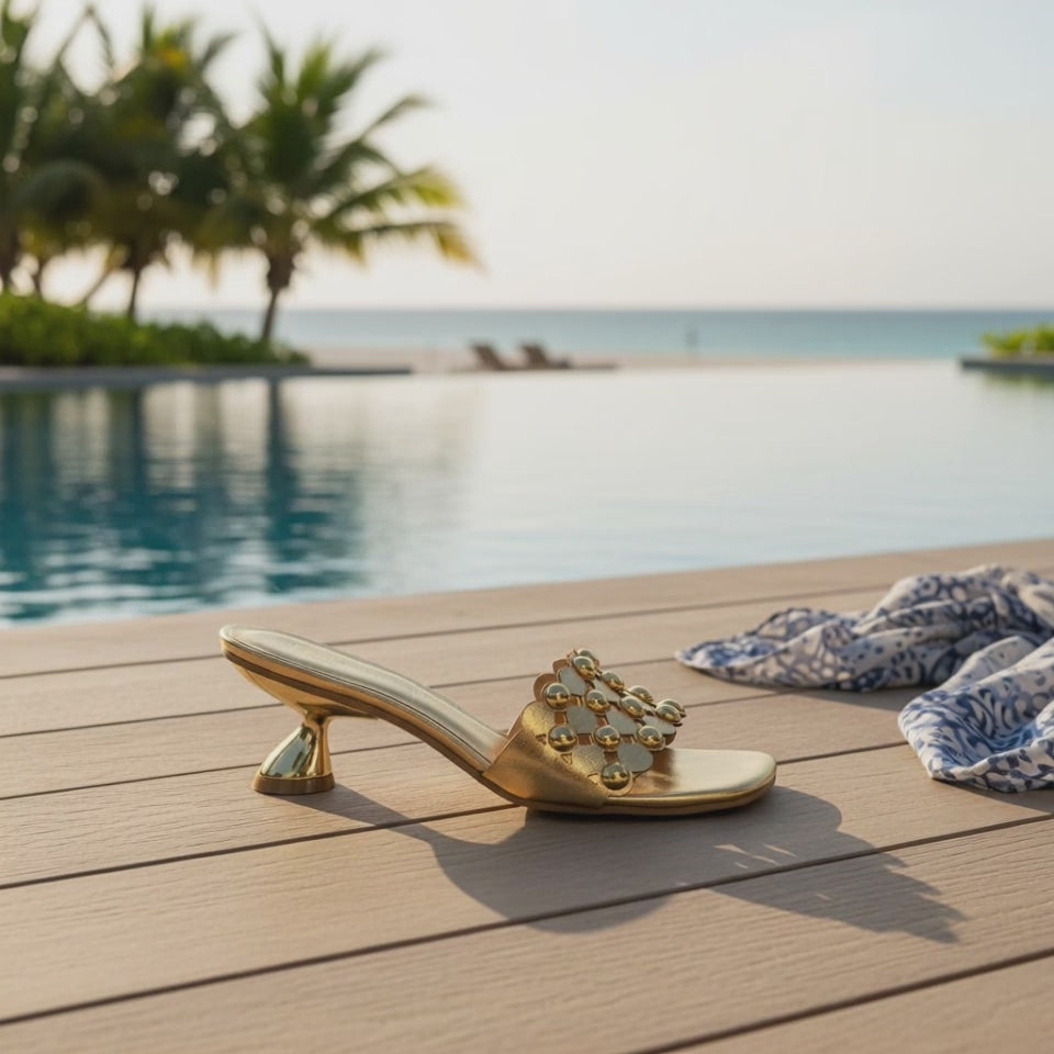 Bruno Menegatti Starry Slide Sandal - Gold