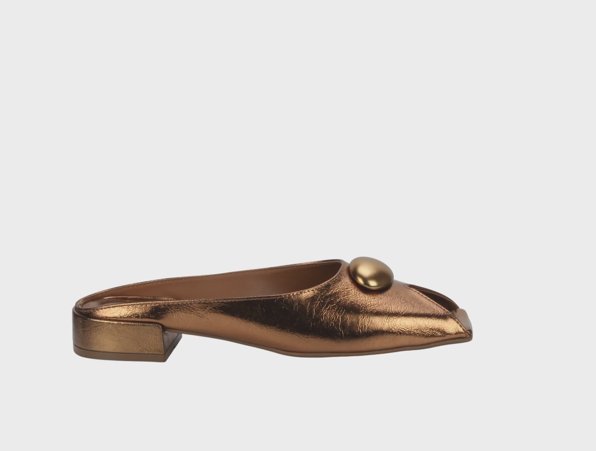 Bruno Menegatti Orly Peep toe Mule Patent Leather - Bronze